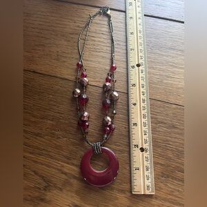 Lia Sophia Red and Gold Necklace with Elegant Design